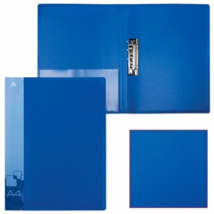 Папка с боковым металлическим прижимом и внутренним карманом БЮРОКРАТ, синяя, до 100 листов, 0,7 мм, 224823