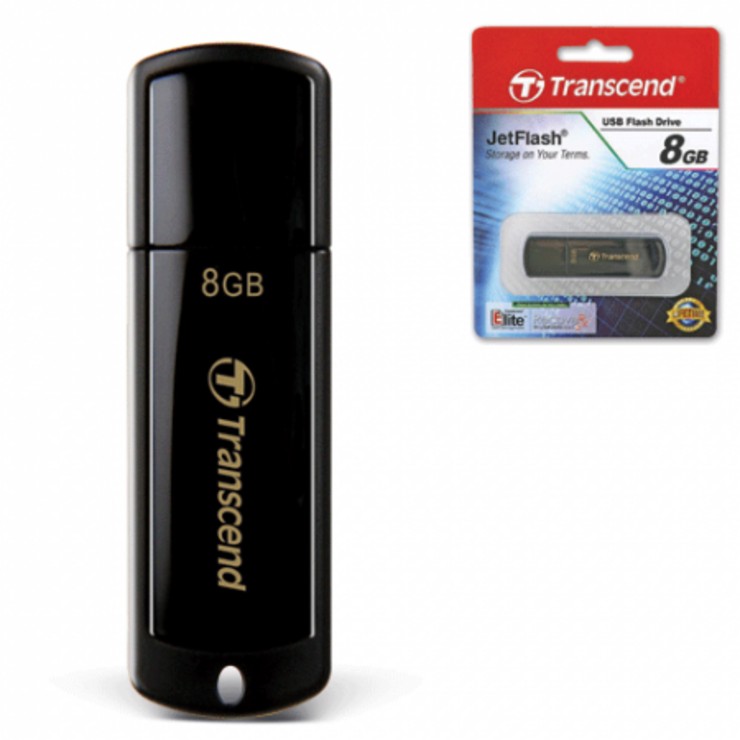 Флэш-диск TRANSCEND 8GB JetFlash 350 USB 2.0, скорость чтения/записи - 15/11 Мб/сек, ЧЕРНЫЙ